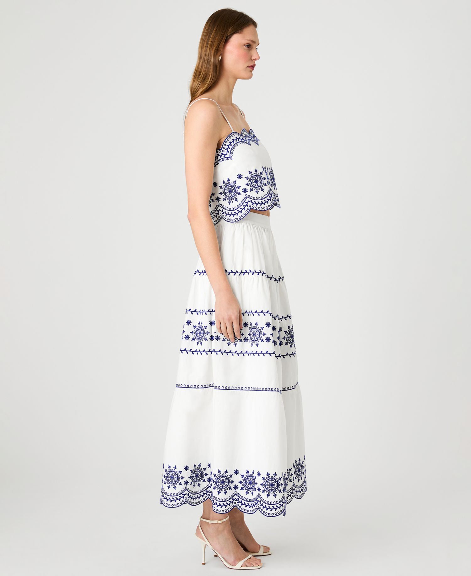 Women's Embroidered Midi Skirt