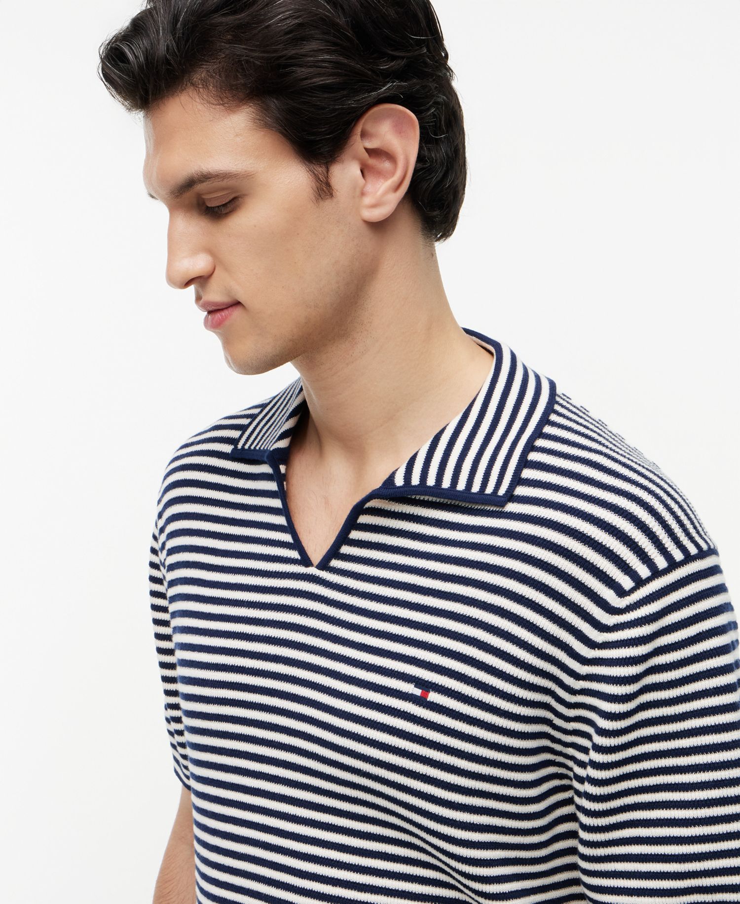 Men's Structure Short-Sleeve Johnny Collar Polo Sweater