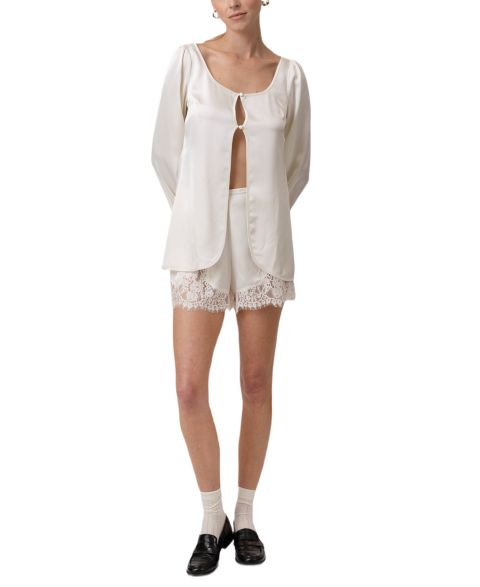 Женские шорты Line & Dot Nicolo Lace Trim, цвет: Кремовый
