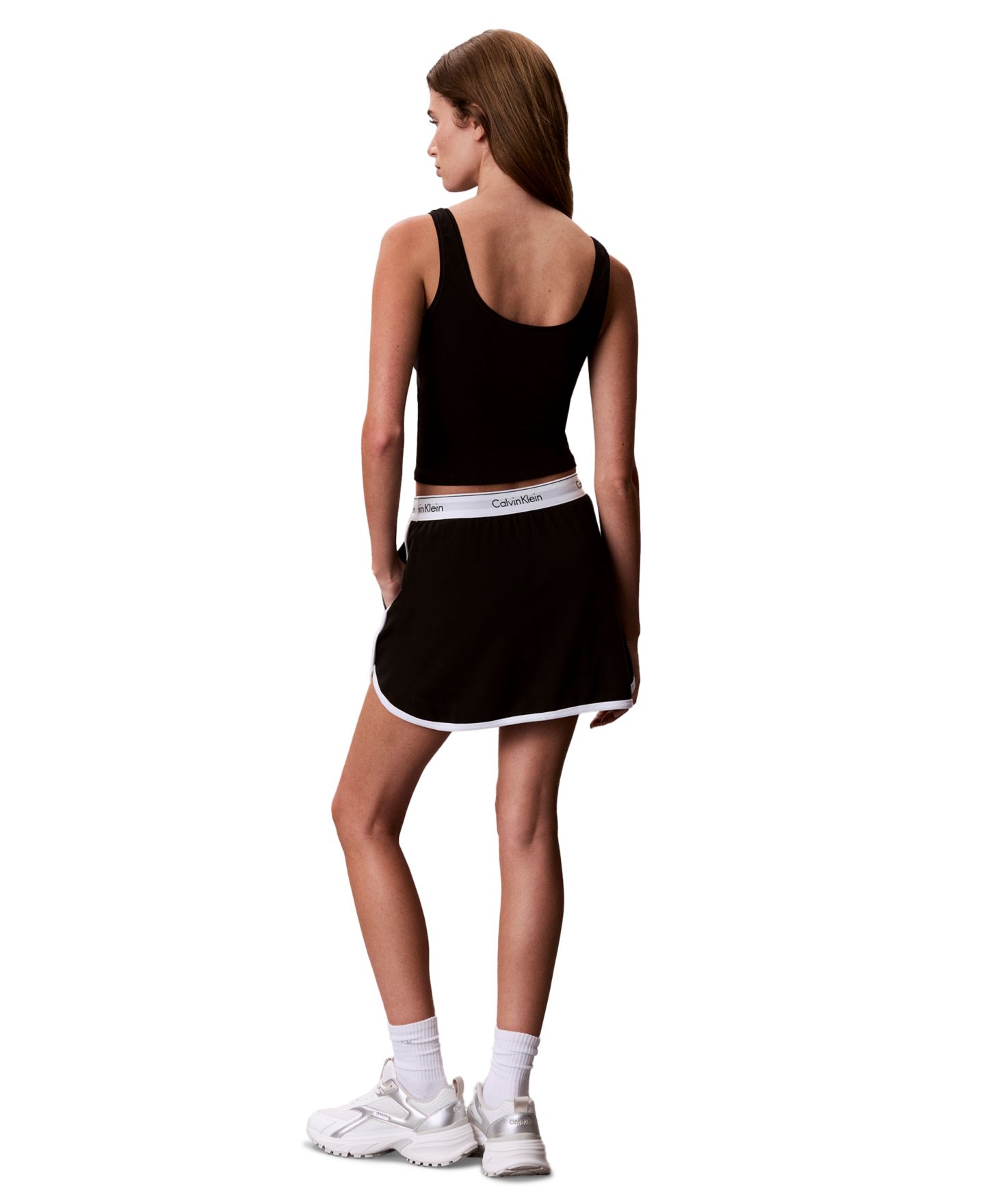 Женская юбка-шорты Calvin Klein Performance Pull-On Skort, цвет: Чёрный — фото 4