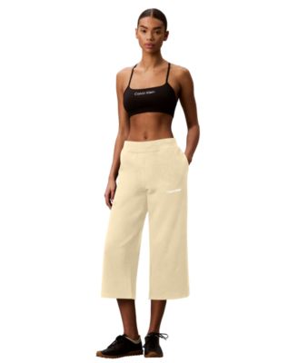 Women's Cropped Wide-Leg Sweatpants