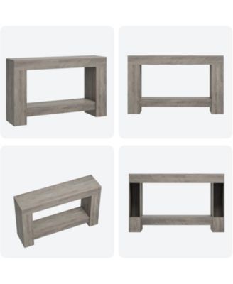 Entryway Console Table, Farmhouse 2-Tier Entryway Table, Long Sofa Accent Table Behind Couch Table with Open Storage for Entrance, Living Room