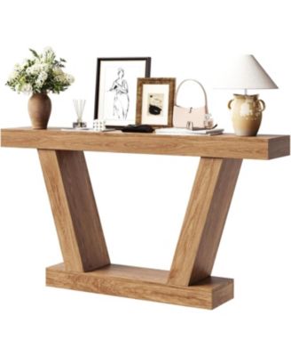 Console Sofa Table, 2-Tier Farmhouse Narrow Behind Couch Sofa, Extra-Long Accent Entryway Table for Hallway, Foyer, Living Room