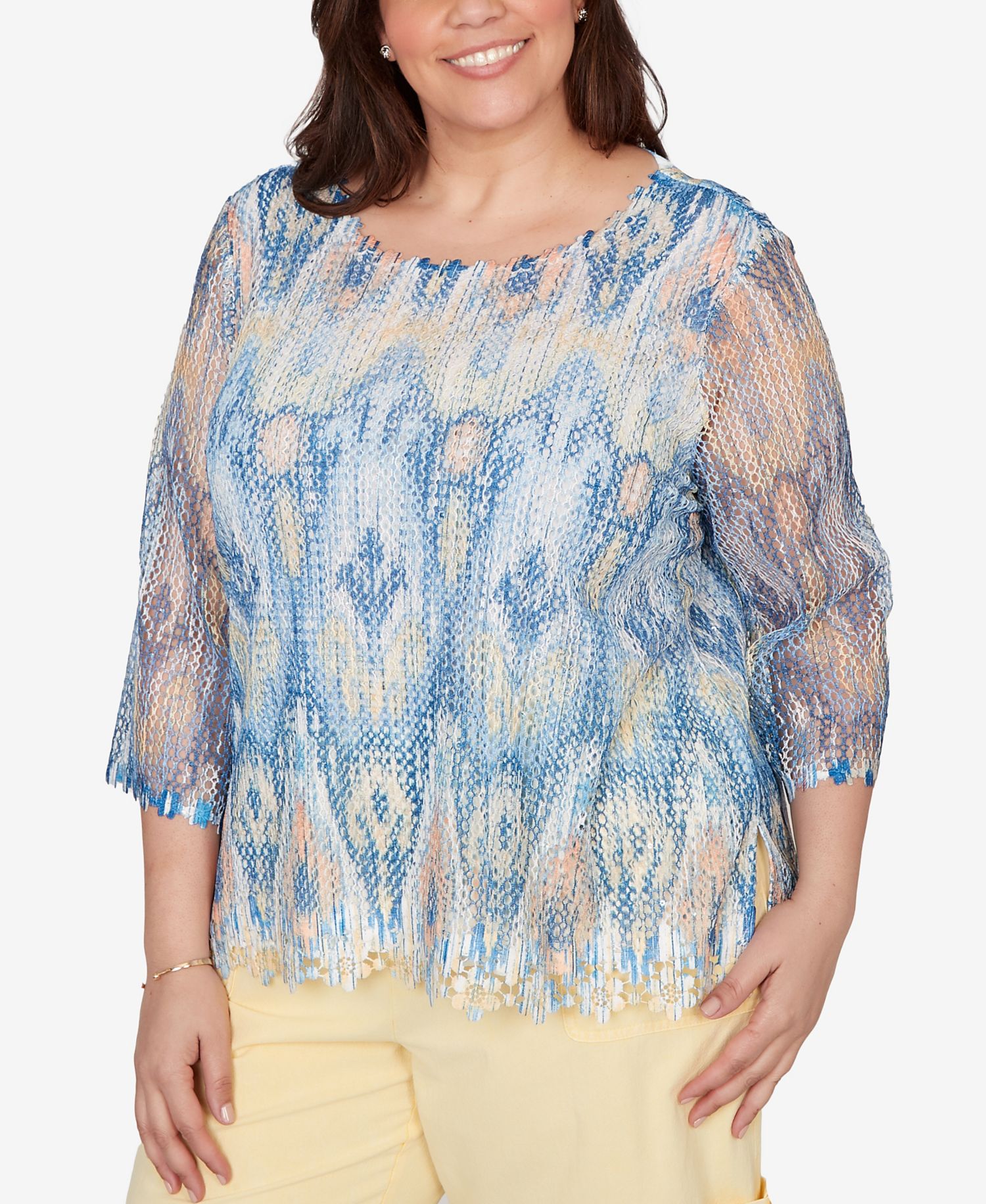 Plus Size Out of the Blue Dramatic Crewneck Top