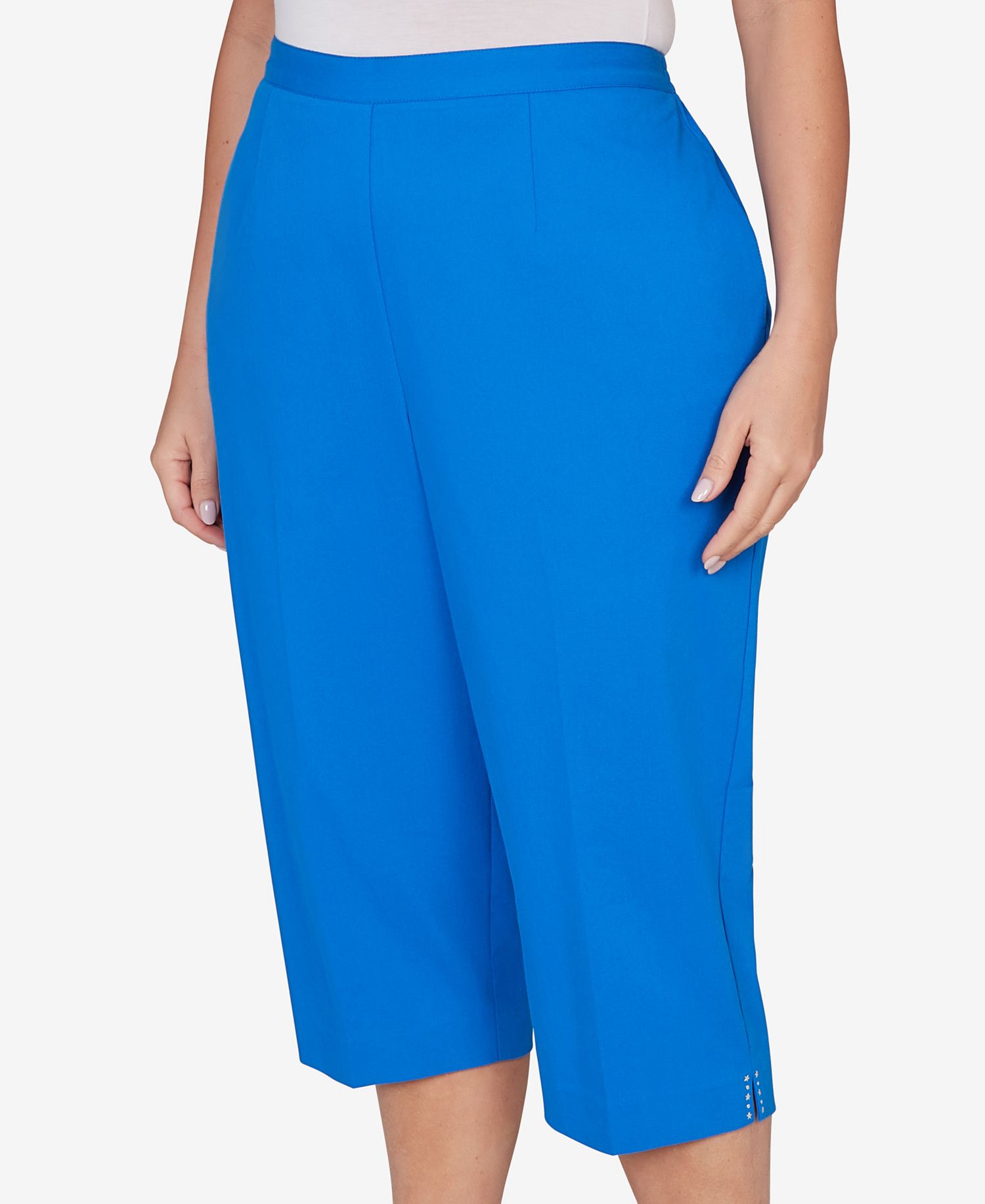 Plus Size Lady Liberty Heat Set Side Seam Pocket Capri Pants