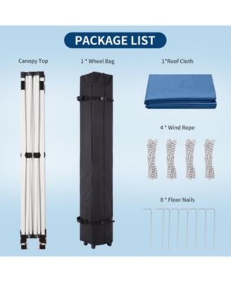 10x10 Ft Heavy-Duty Pop-Up Canopy Tent with Roller Bag, 1-Minute Setup UPF 50+ Waterproof Outdoor Sun Shade for Beach, Market and Patio