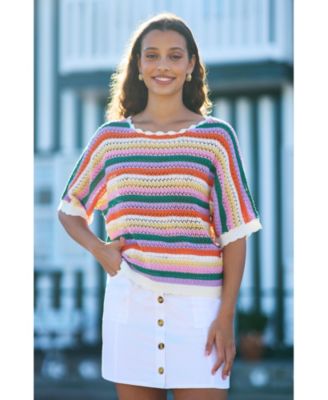 Women's Batwing Crochet Top