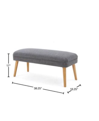 inches  Wide Linen Look Ottoman Bench Footstool