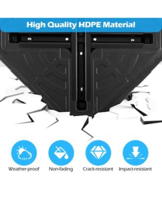 Weighted Offset Umbrella Base with Fillable HDPE Tank Cross Bracket and Cut-Out Handles