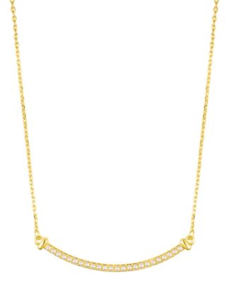 Gold 2-Piece Curved Bar and Pendant Necklace Set