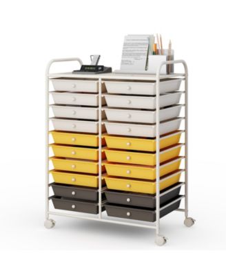 20-Drawer Rolling Storage Organizer Cart with Metal Frame