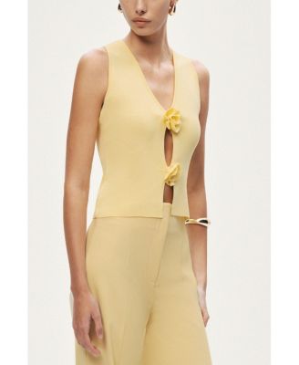 Women's Floral Cut-Out Knit Top