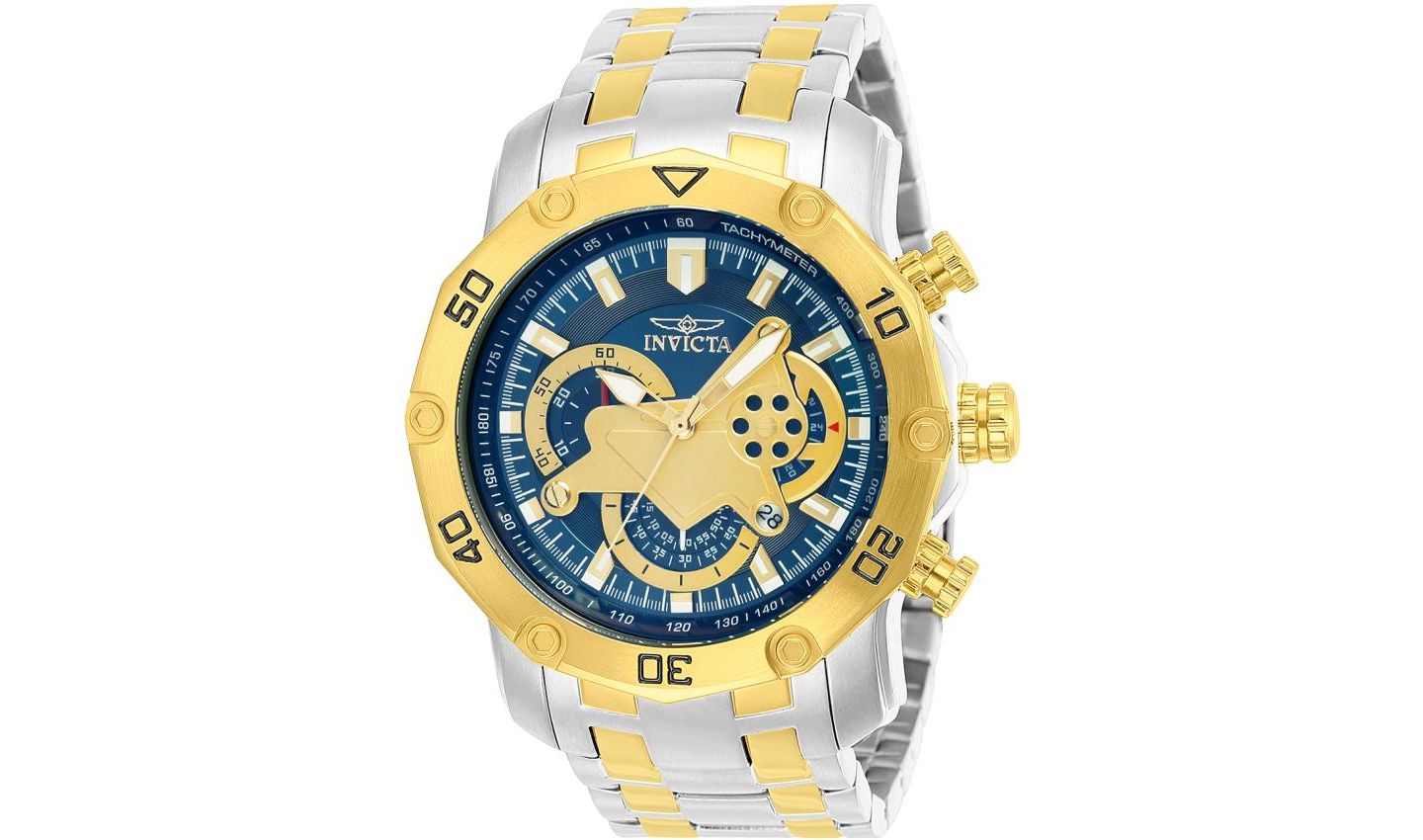 Мужские часы Invicta 22762 Pro Diver Quartz Multifunction Dial, цвет: Золотой / Белый — фото 1