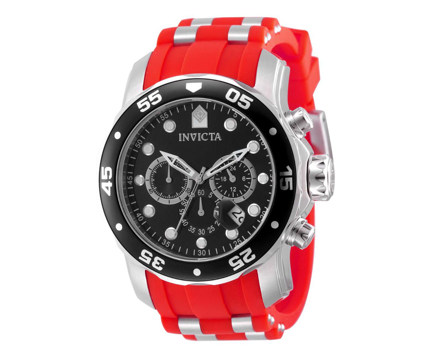 Мужские часы Invicta 49829 Pro Diver Quartz VD53 Metal Dial, цвет: Красный — фото 3