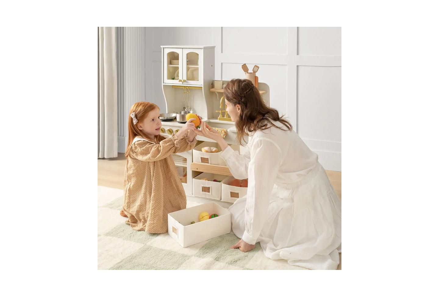 Детская игрушка Tiny Land Wooden Storage Play Kitchen With 4 Removable Bins, Ages 3+ — фото 5