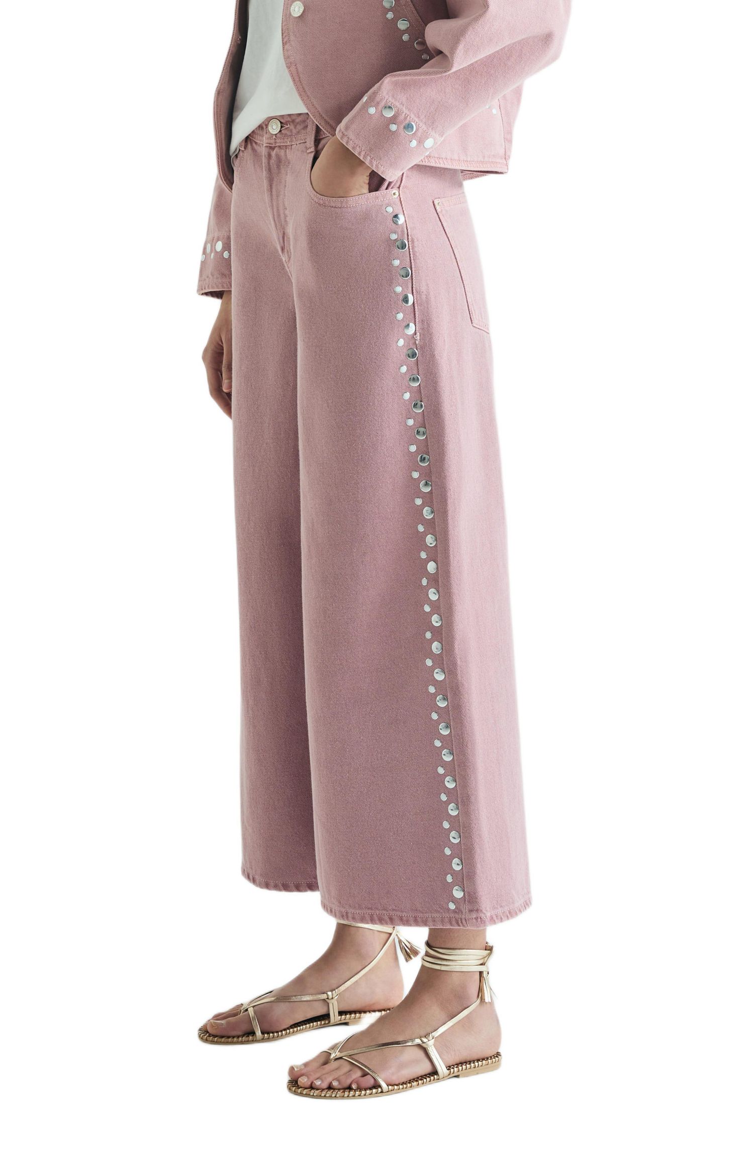 Women's Jeans Culotte Studs