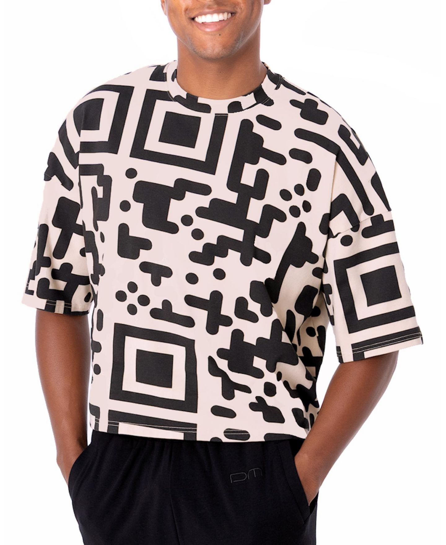 Мужская футболка Dai Moda QR Code Cropped Boxed — фото 1