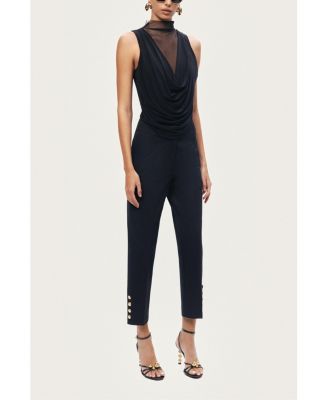 Women's Draped Mesh-Panel Bodysuit
