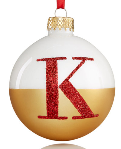Holiday Lane Glass Initial Ball Ornament