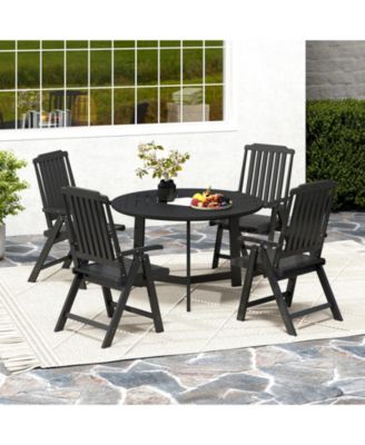Foldable Patio Chair All-Weather HDPE Outdoor Dining Chair with Armrest