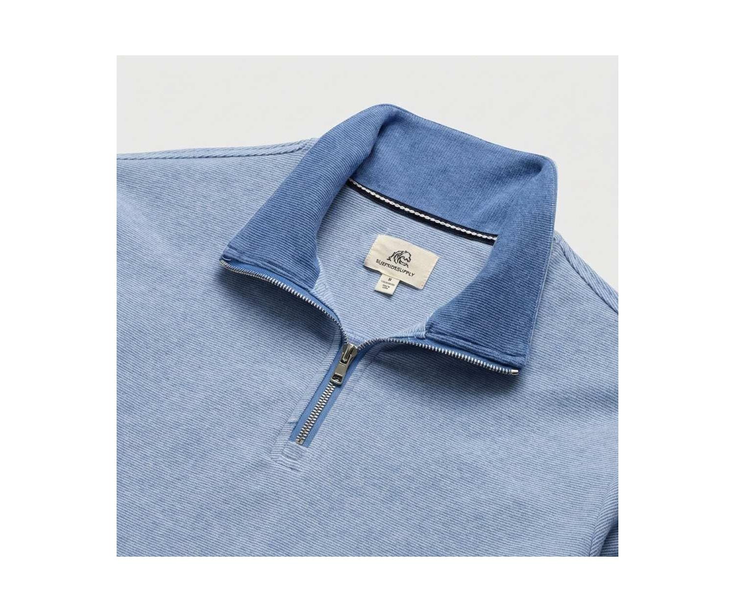 Men's Bobby Stripe Fleece Quarter Zip Sweater