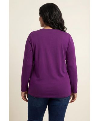 Women's Plus Size Perfect Long-Sleeve Crewneck Tee