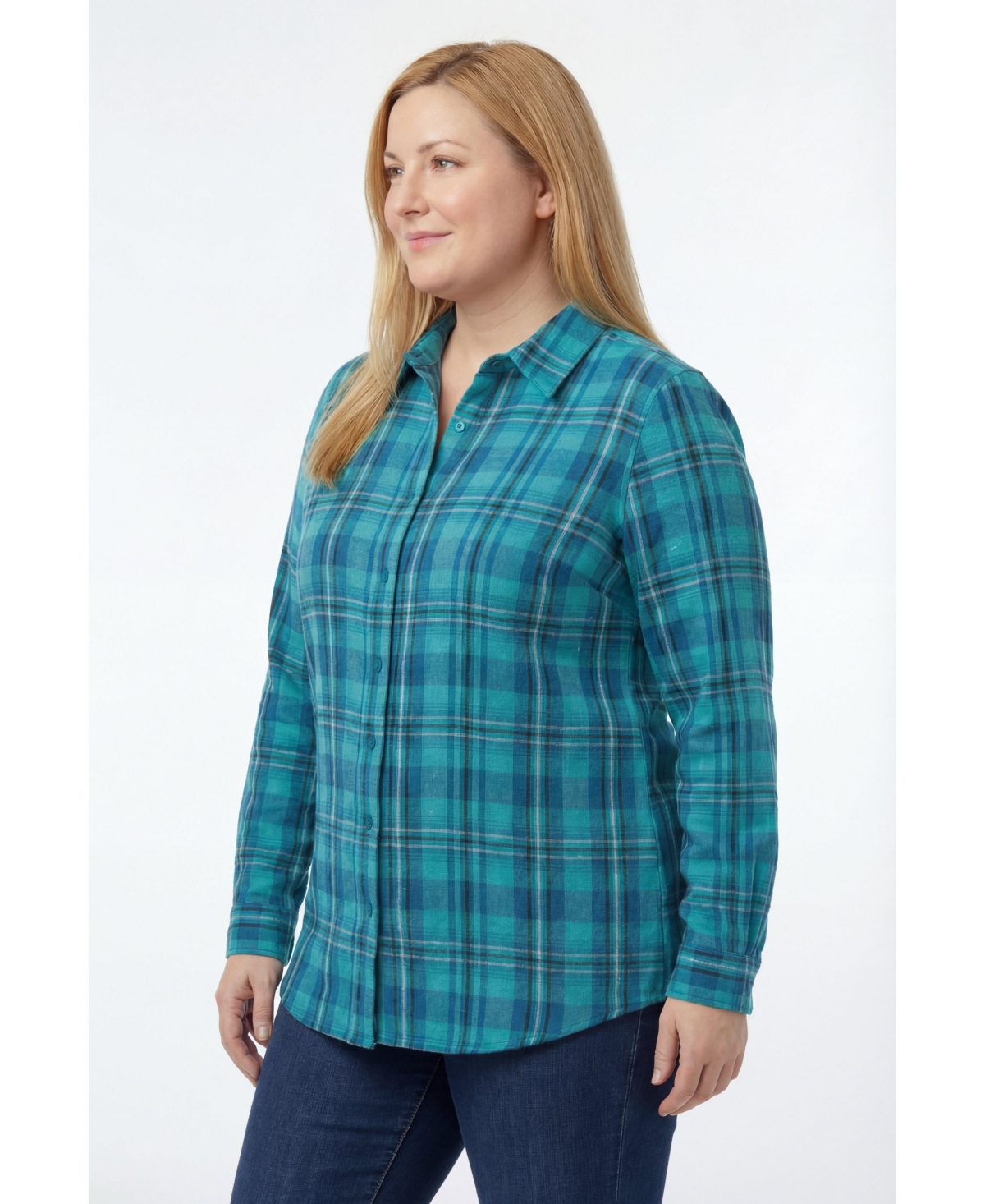 Woman Within Plus Perfect Long Sleeve Shirt