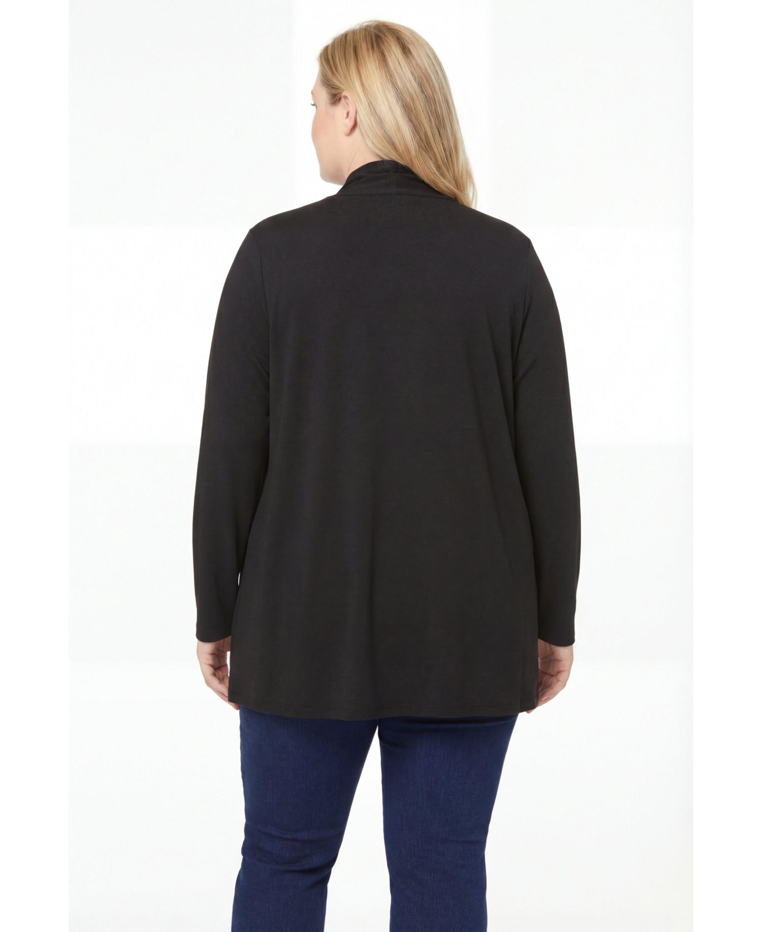 Plus Size Within 2-Fer Cardigan & Attached Lace Tunic