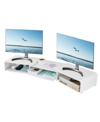 Monitor Stand Riser with Drawer Desktop Organizer With Drawer, 3 Shelves