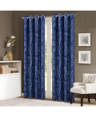 Brighton Foil Jacquard Polyester Window Curtain Grommet Panel 52" x 84"