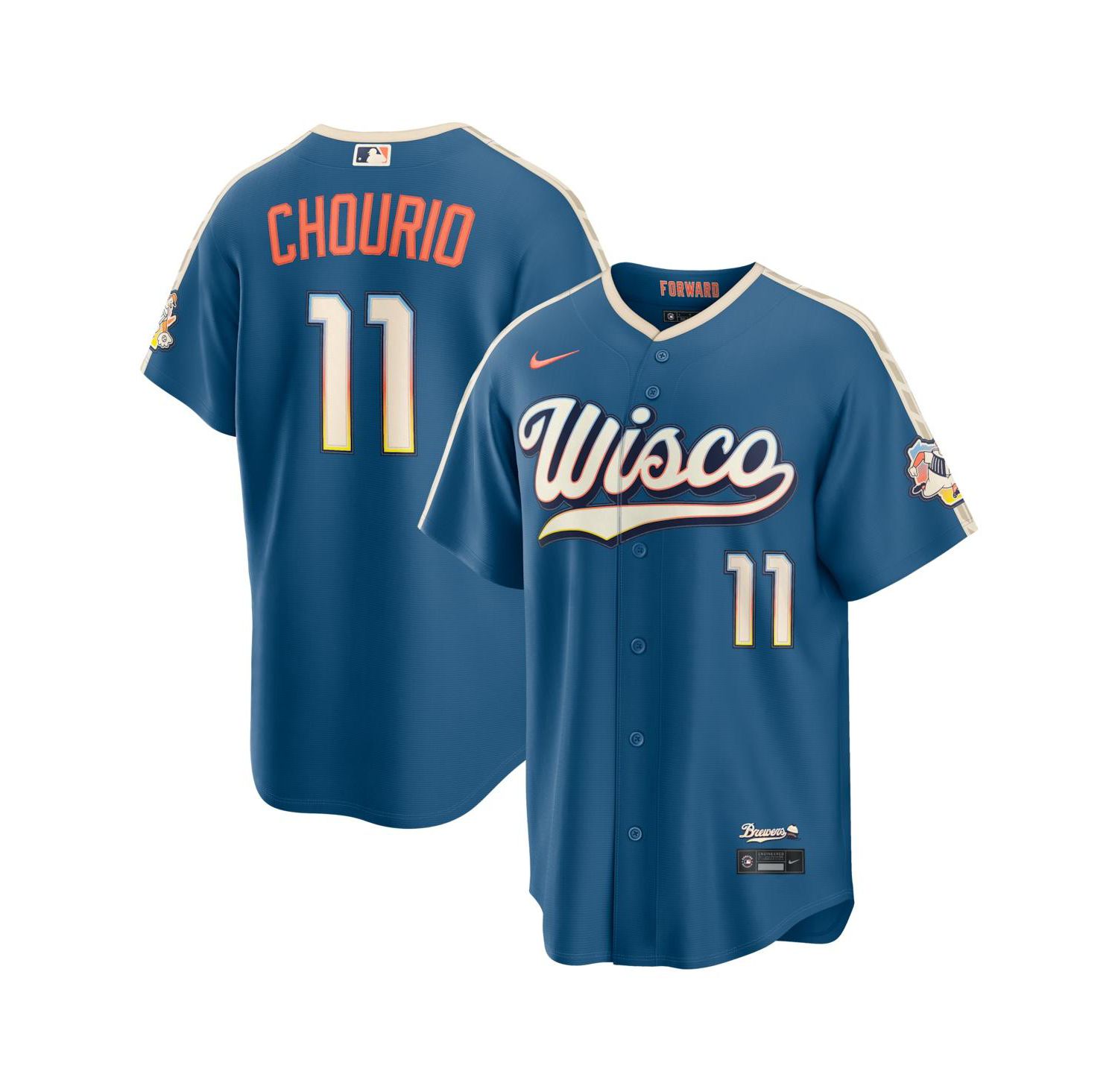 Men's Jackson Chourio Mineral Blue Milwaukee Brewers 2026 City Connect Stadium Jersey