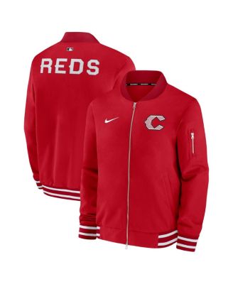 Men's Red Cincinnati Reds 2026 City Connect Authentic Collection Relaxed Full-Zip Bomber Jacket