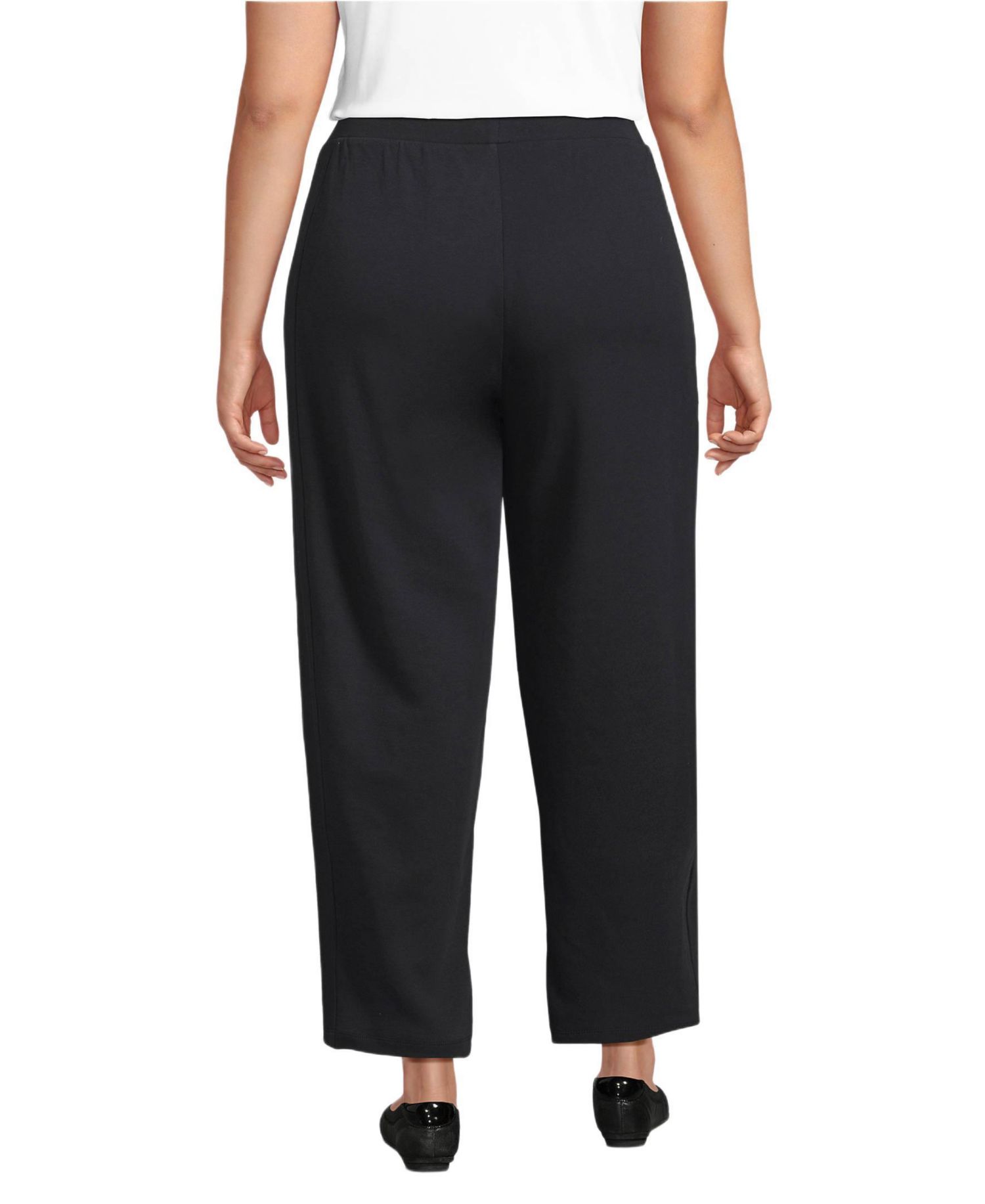 Plus Size Sport Knit High Rise Barrel Ankle Pants