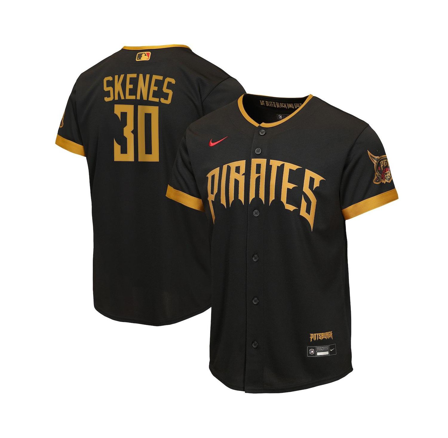 Big Boys and Girls Paul Skenes Black Pittsburgh Pirates 2026 City Connect Stadium Jersey