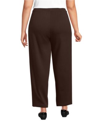 Plus Size Sport Knit High Rise Barrel Ankle Pants