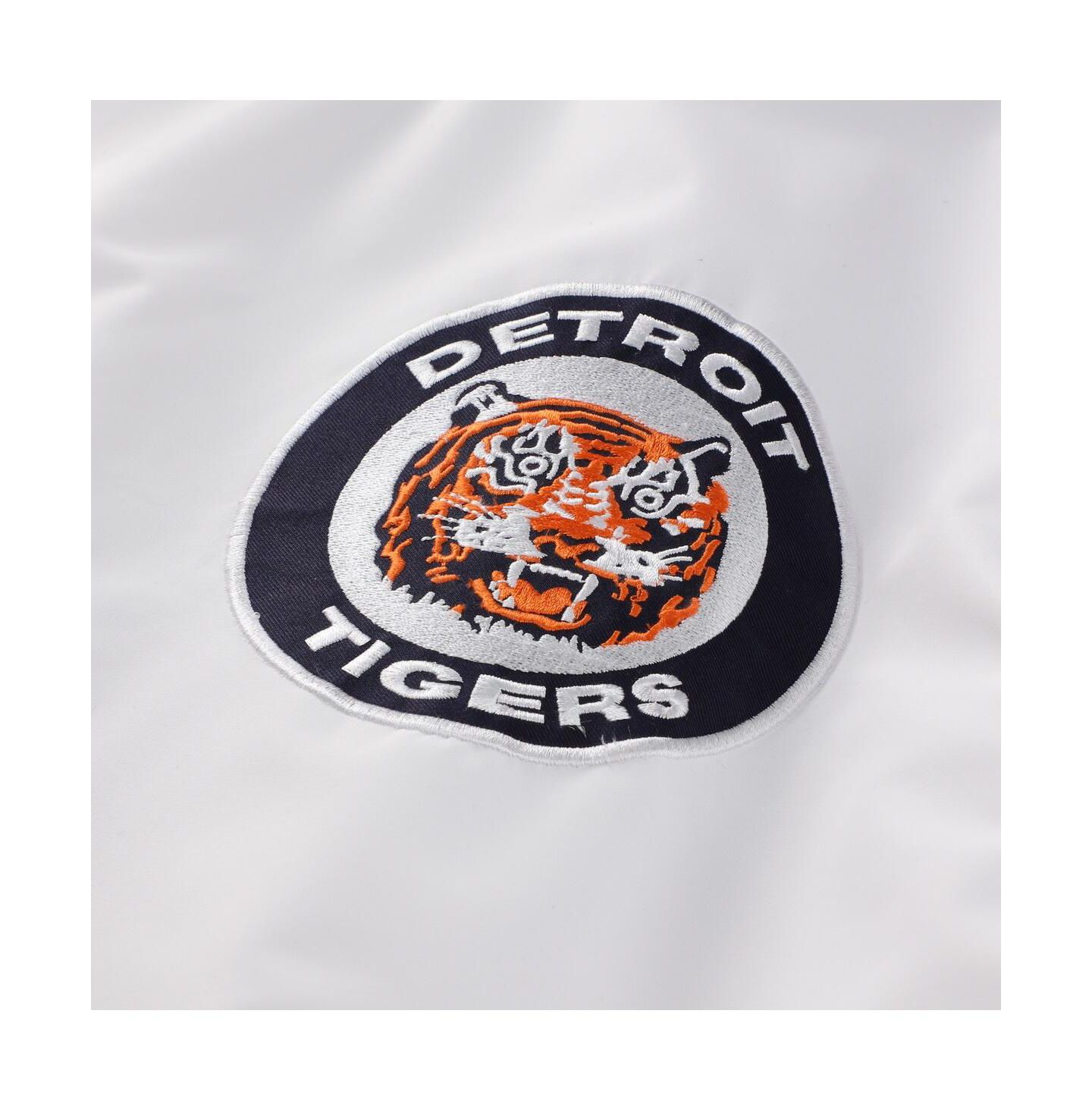 Мужская куртка Mitchell & Ness Mitchell Ness White Detroit Tigers Big & Tall Full-Snap Hooded — фото 3