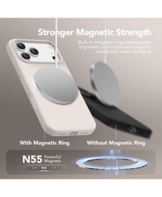 Magnetic for iPhone 17 Pro Max Case, Compatible with MagSafe Liquid Silicone Anti-Scratch Shockproof Protective Phone Case 6.9 inch, Stone