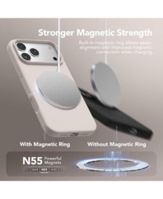 Magnetic for iPhone 17 Pro Case, Compatible with MagSafe, Liquid Silicone Anti-Scratch Shockproof Protective Phone Case 6.3 inch, Stone