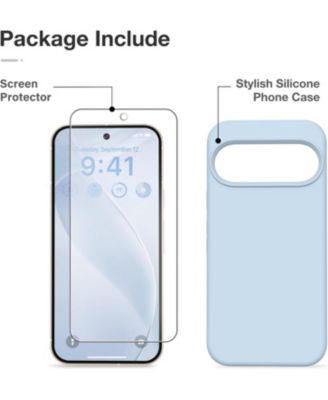 for Google Pixel 10/Pixel 10 Pro Case, Liquid Silicone Case with Screen Protector, Full Body Protective Cover, Shockproof Phone Cover