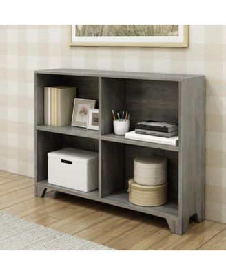 Max and Lily Bookshelf, 4 Shelves Bookcase, Solid Wood Bookshelves for Bedroom