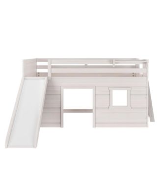 Max and Lily Farmhouse Twin Low Loft with Slide