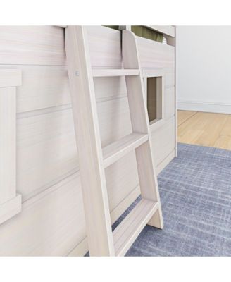 Max and Lily Farmhouse Twin Low Loft with 2 Windows