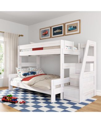 Modern Farmhouse Twin Over Full Bunk Bed With Staircase