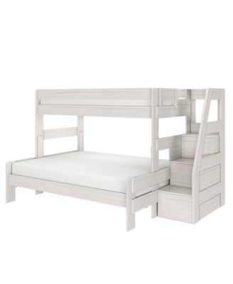 Modern Farmhouse Twin XL Over Queen Bunk Bed With Staircase