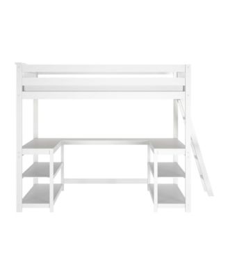 Max and Lily Classic Full High Loft with Wraparound Desk