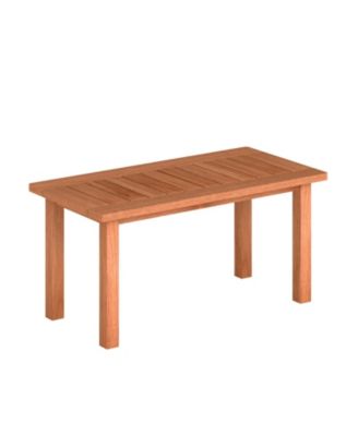 Patio Coffee Table with Slatted Surface for Outdoor Spaces
