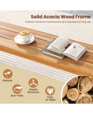 63-inch Acacia Wood Backless Outdoor Bench for 3 People
