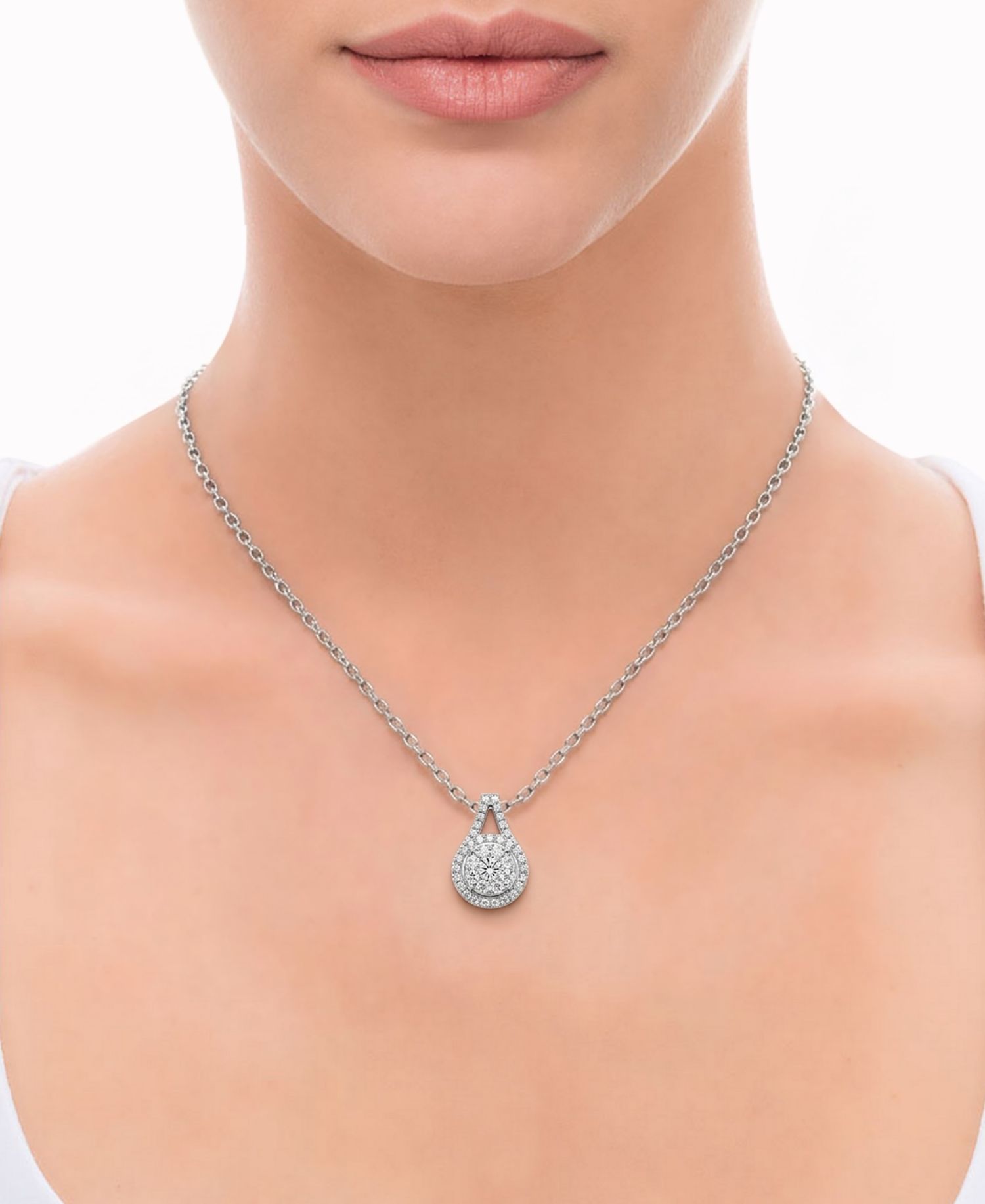Diamond Pendant 18" Necklace (1/2 ct. t.w.) in Sterling Silver