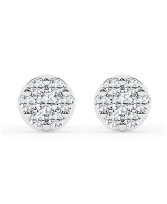 Lab-Created Diamond Cluster Stud Earrings (1 ct. t.w.) in Sterling Silver