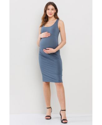 Maternity Bodycon Scoop Neck Sleeveless Knee Length Dress